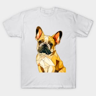 Geometric French Bulldog No. 1: Light Background (on a no fill background) T-Shirt